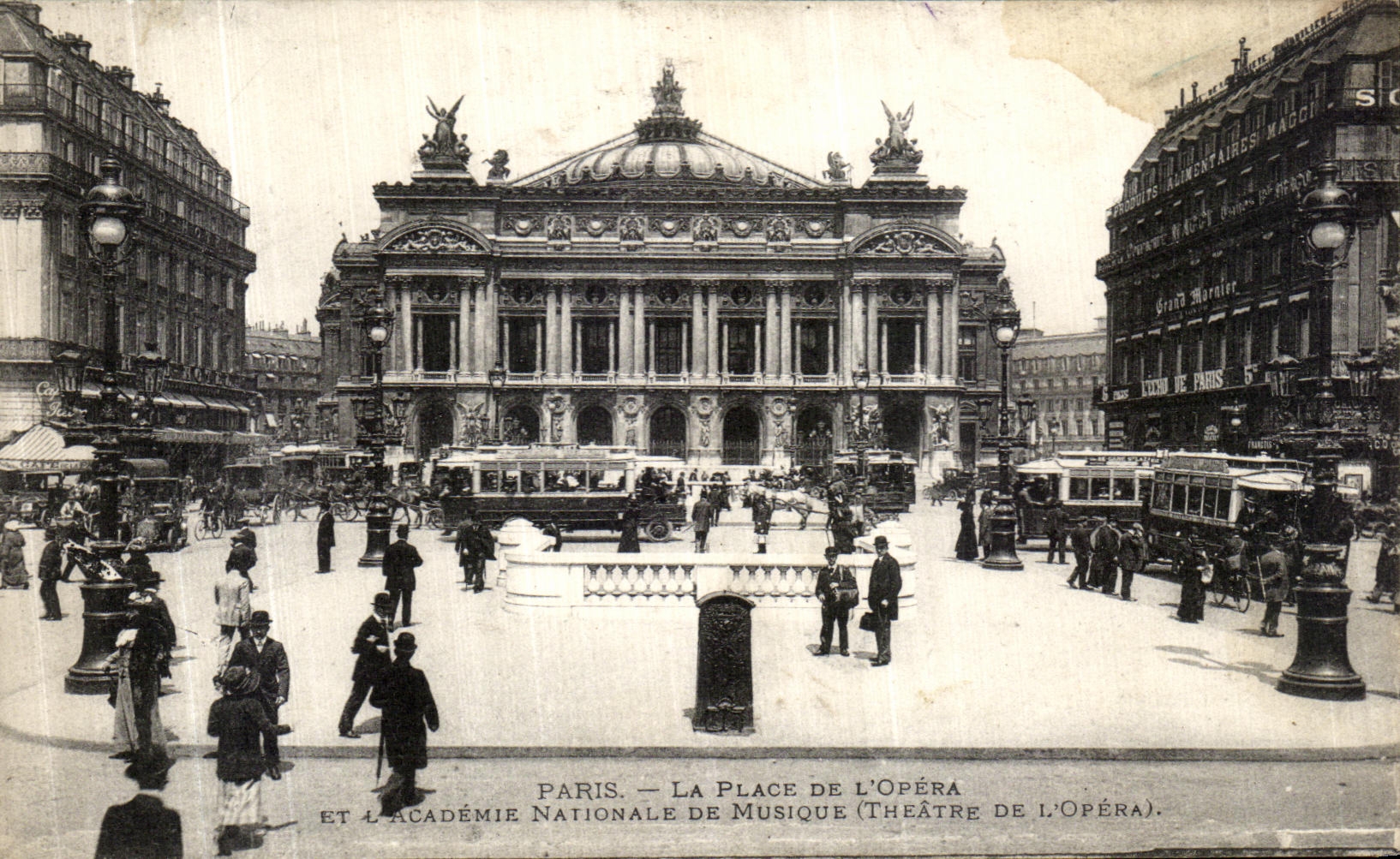 CPA Paris La Place De L Opera Et Academie Nationale De Musique 