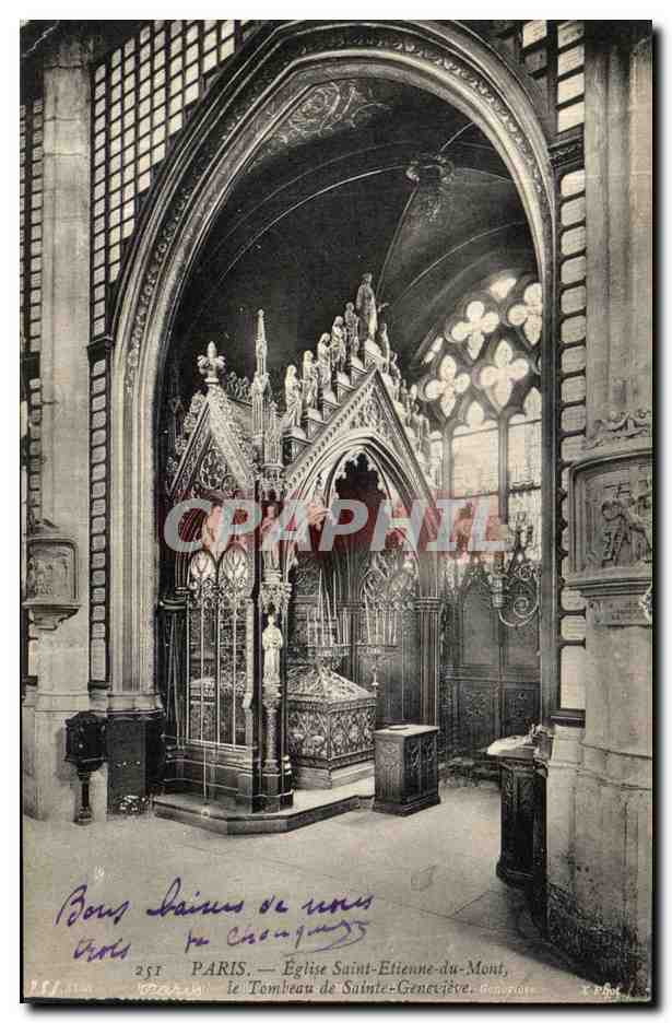 CPA Paris Eglise Saint Etienne de Mont Le tombeau de Sainte Genevieve