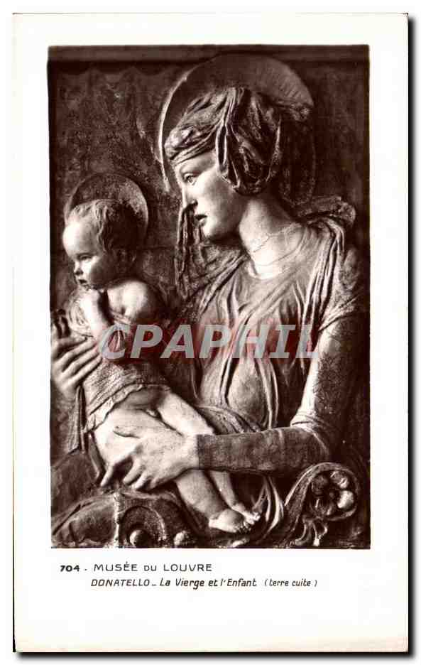 Louvre Museum — Donatello, The Virgin and Child (clay) — Edition of the National Museums, No. 704