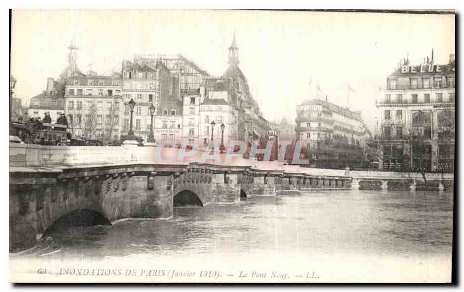 CPA Inondations De Paris Le Pont Neuf 