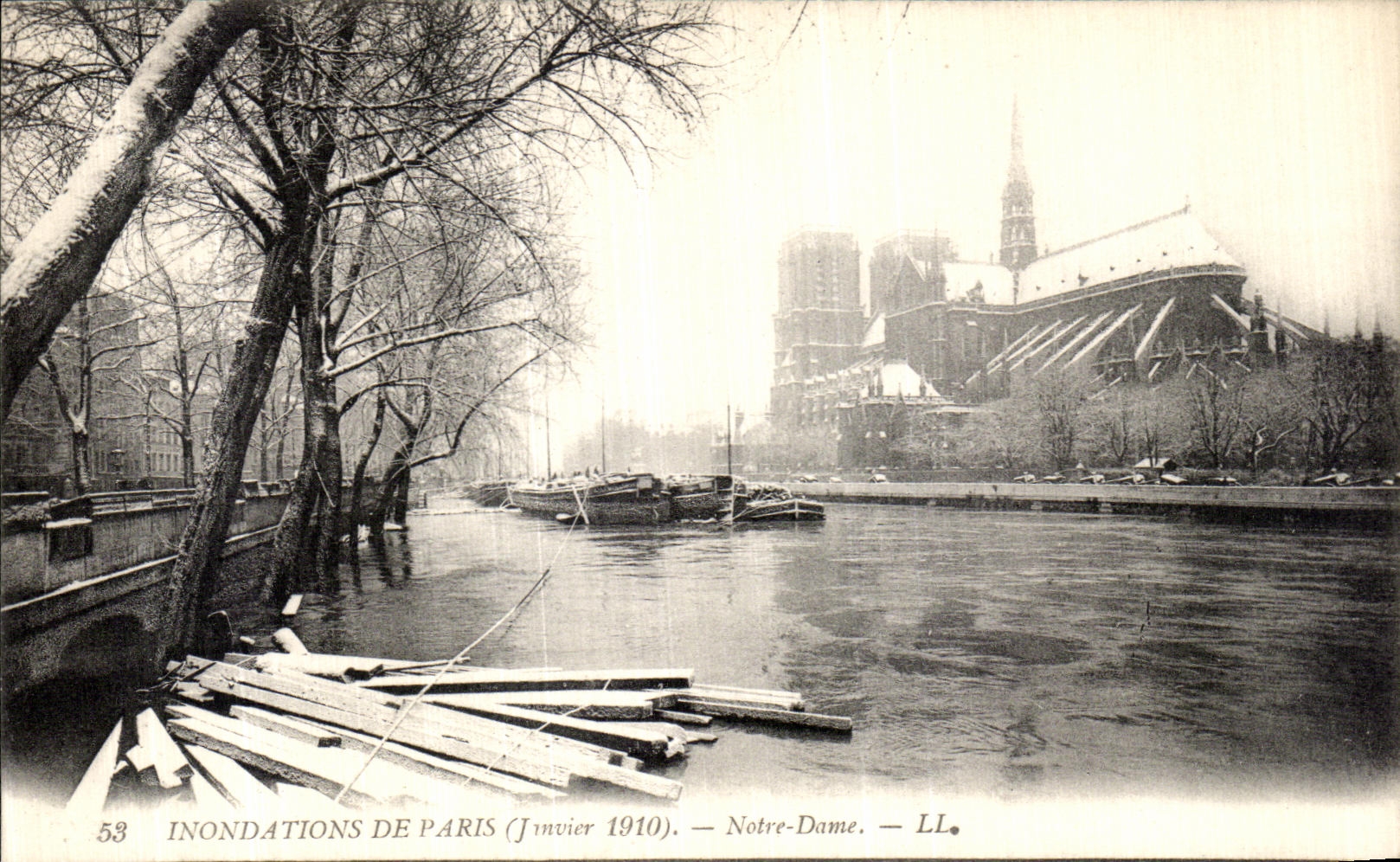 Inondations de Paris (Janvier 1910) — Notre-Dame — LL — n°53