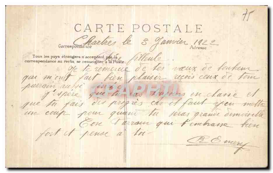 CPA Paris Le Pont des Arts et I Institut — Rückseite