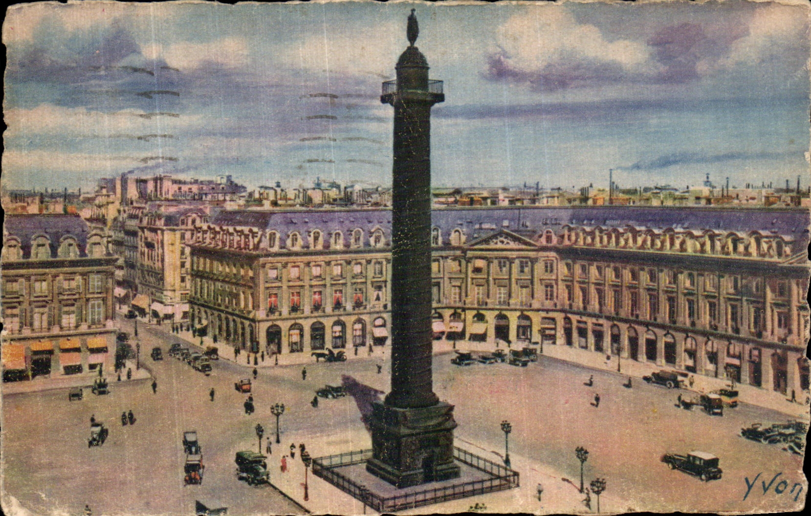 CPA Paris En Flanant Place et colonne Vendome