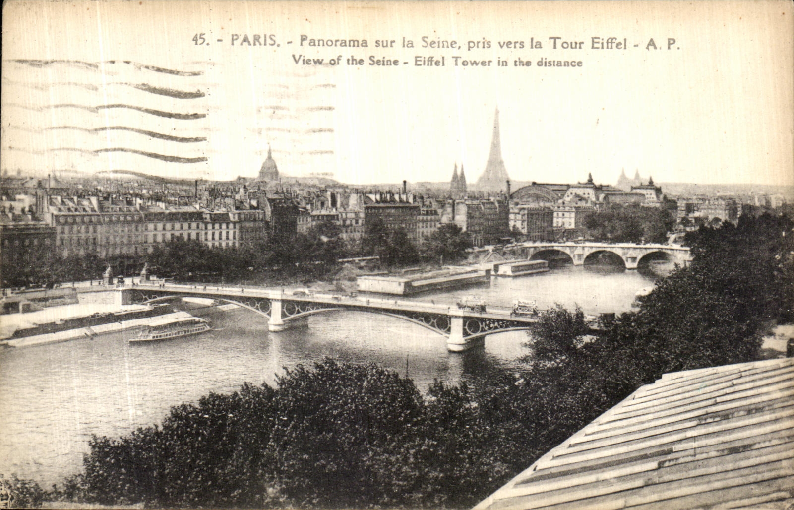 Paris - Panorama über die Seine, aufgenommen in der Nähe der Eiffelturm - A.P.