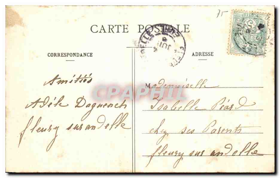 CPA Paris Jardins du Luxembourg et Fontaine de Carpeaux — Verso