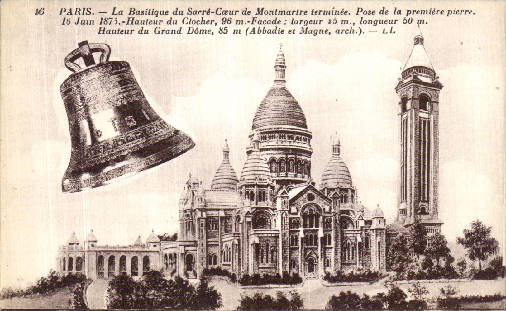CPA Paris La Basilique du Sacre Coeur de Montmartre Terminee Cloche 