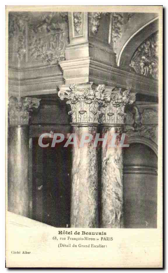 Hotel de Beauvais — Dettaglio della Grande Scala — Cliché Alber