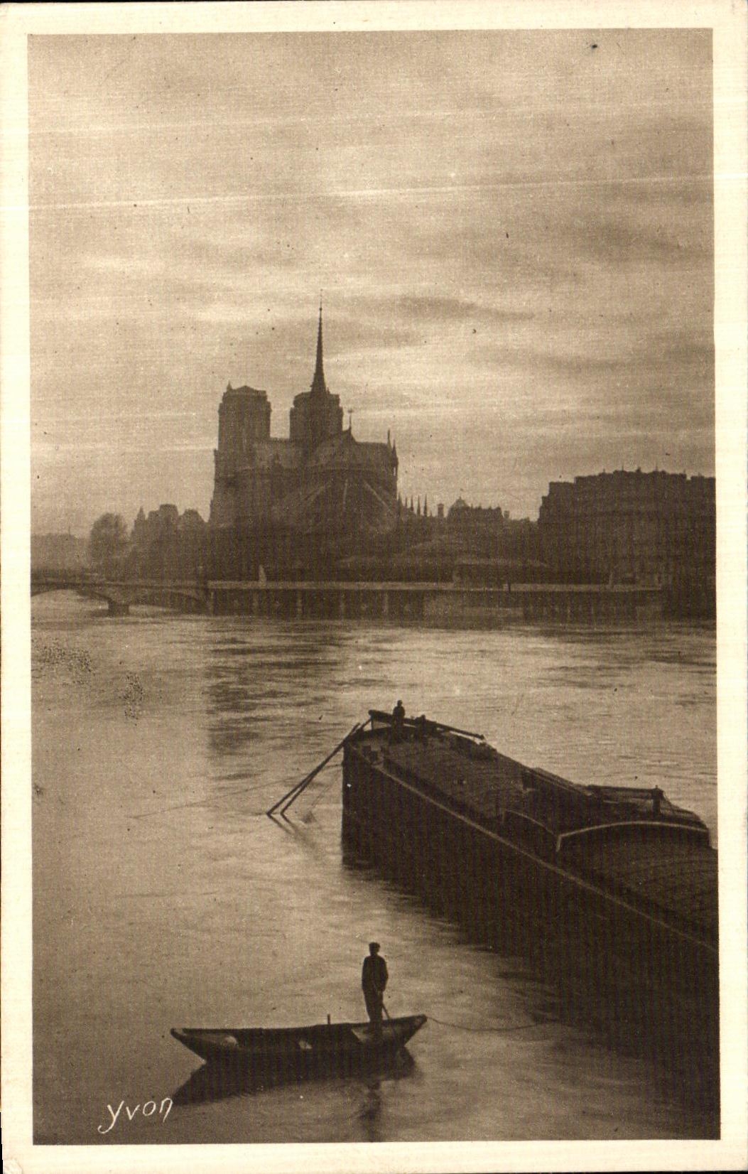 CPA Paris La Seine au Quai de la Tournelle Notre Dame