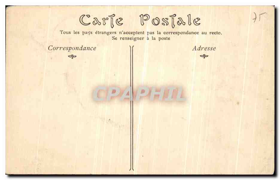 CPA Bois de Boulogne Chateau de Bagatelle Sphinx de Peristyle Ange — Rückseite