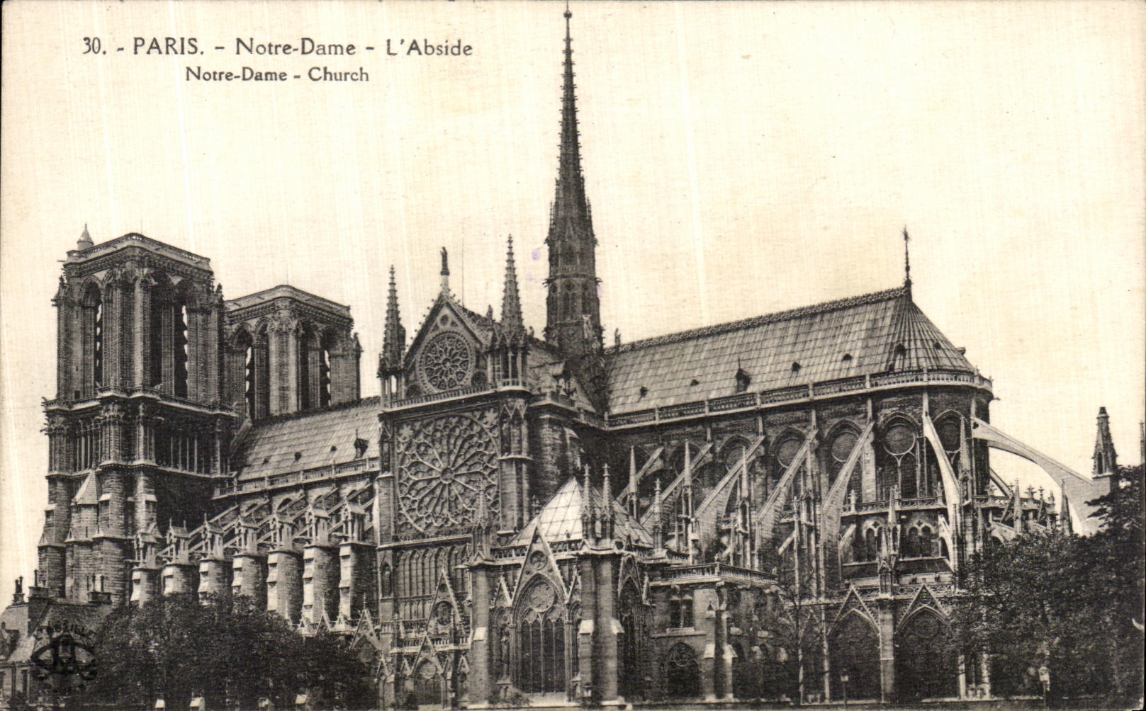 CPA Paris Notre Dame L Abside Notre Dame 