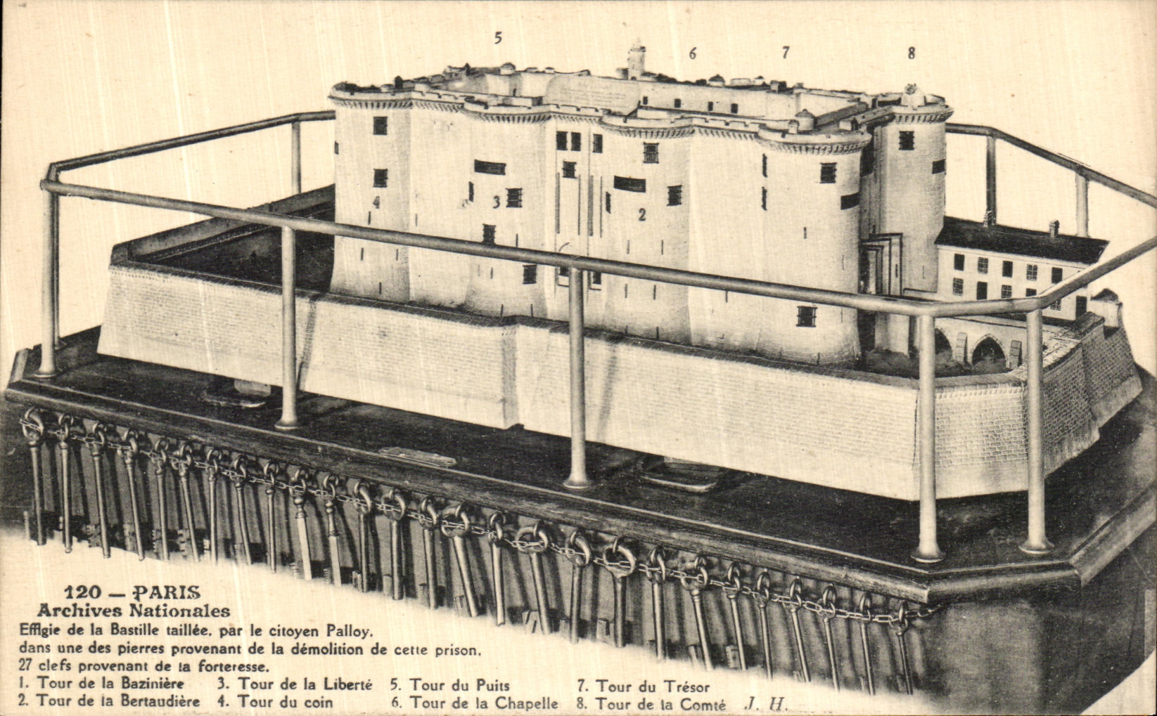 CPA Paris Archives Nationales Effigie de la Bastille Taillee par le citoyen Palloy