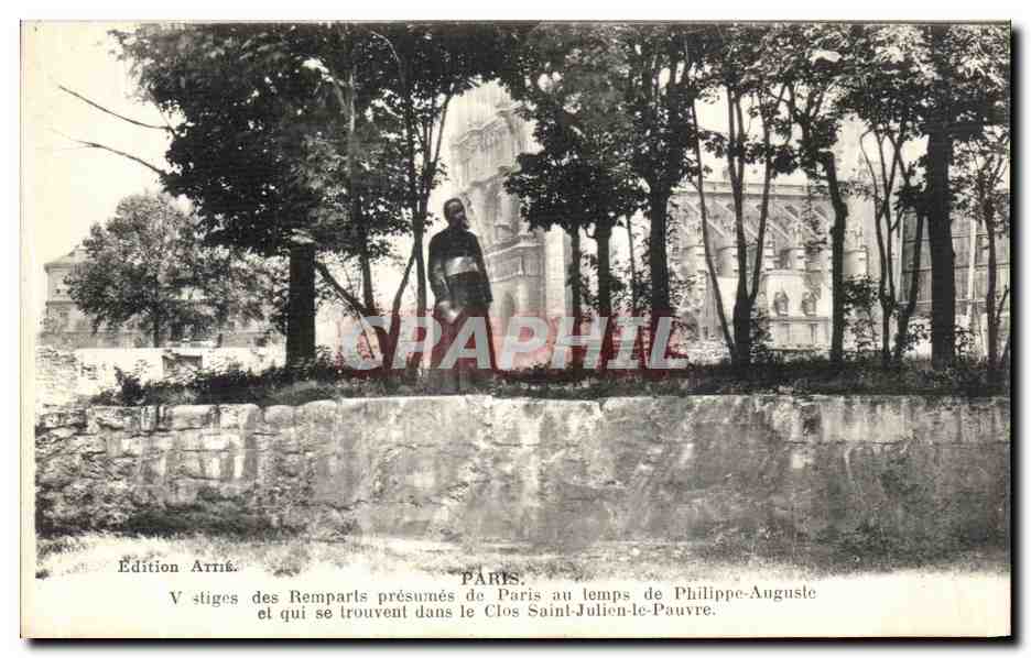 CPA Paris Des Remparts Vestiges Presumes de Paris au Temps de Philippe Auguste 