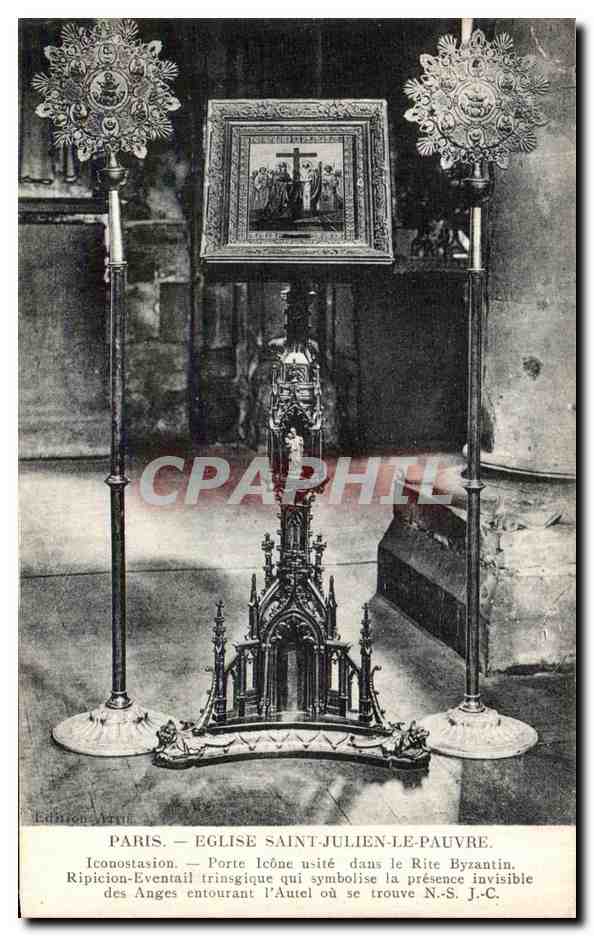 CPA Paris Eglise Saint Julien Le Pauvre Iconostation Porte icone usite dans le rite byzantin 