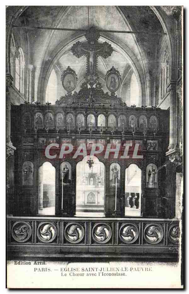 CPA Paris Eglise Saint Julien Le Pauvre Le Choeur Avec l Iconostase