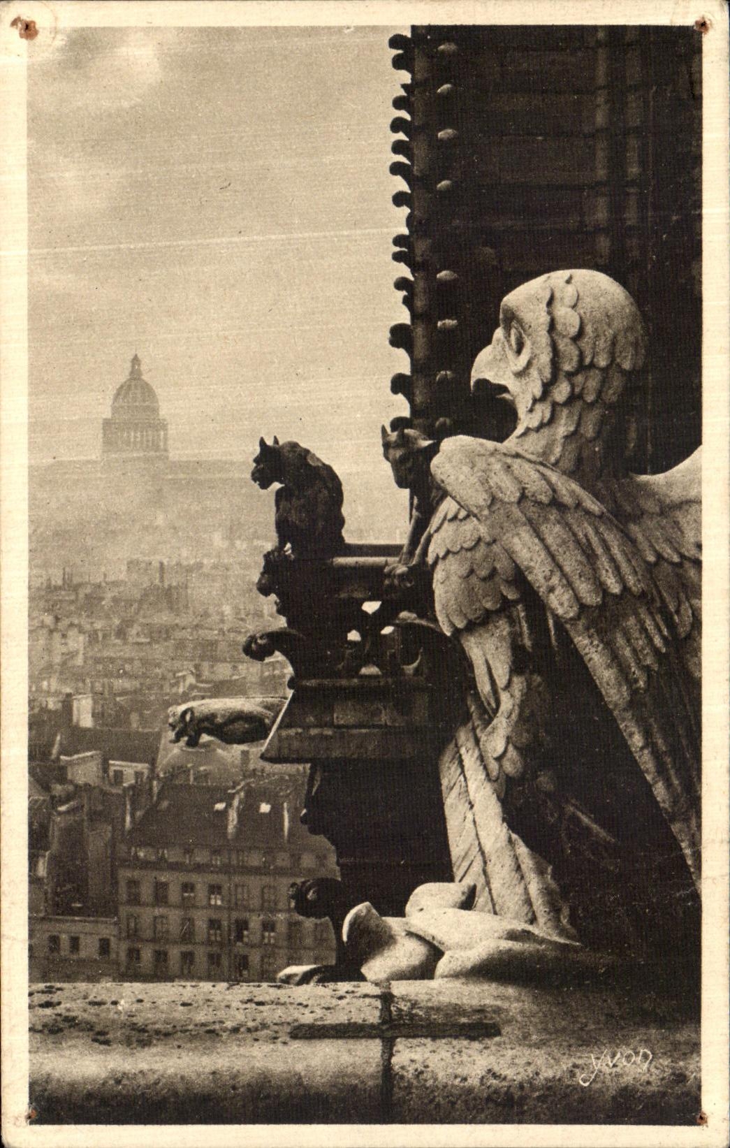 CPA Paris En Flanant Notre Dame de Paris Detail de la facade Est Le Pantheon