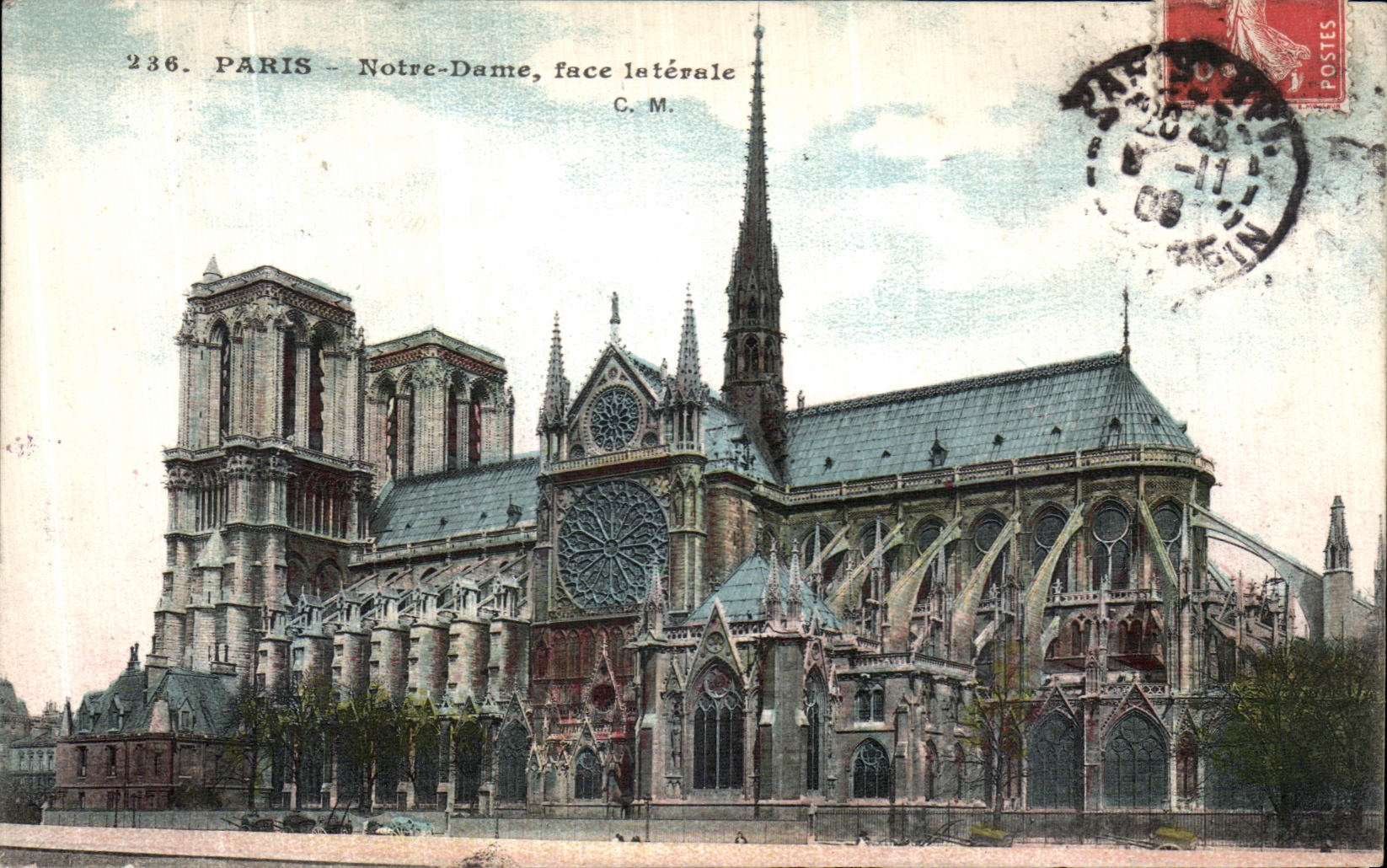 CPA Paris Notre Dame Face Interale 