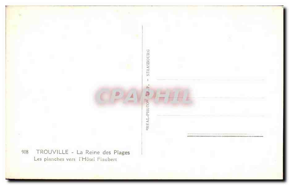 CPA Trouville La Reine des Plages Les Planches Vers L Hotel Flaubert  — Rückseite