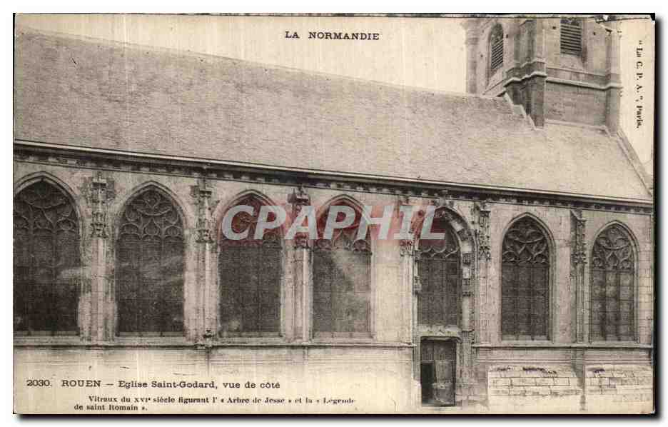 CPA Rouen Eglise Saint Godard Vue de Cote 