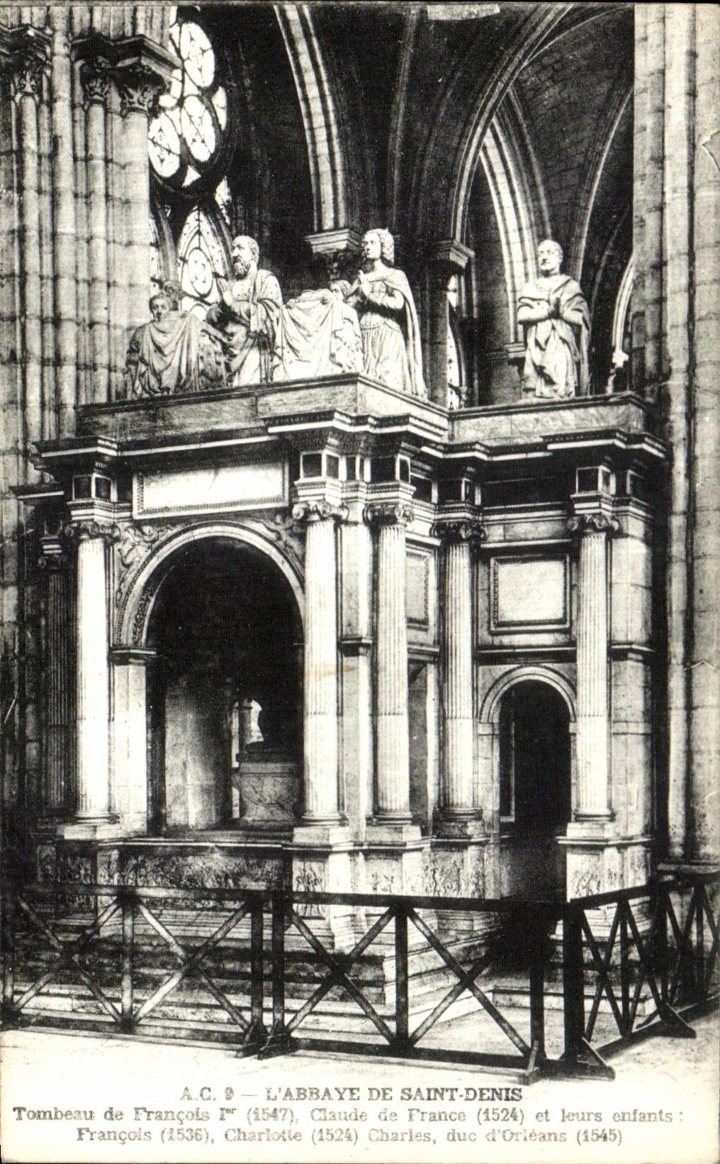 Tombeau de François Ier et de Claude de France à l'Abbaye de Saint-Denis — A.C. 8 — Éditeur A.C. 8