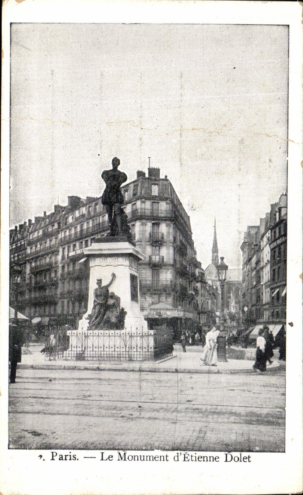 CPA Paris La Monument d Etienne Dolet