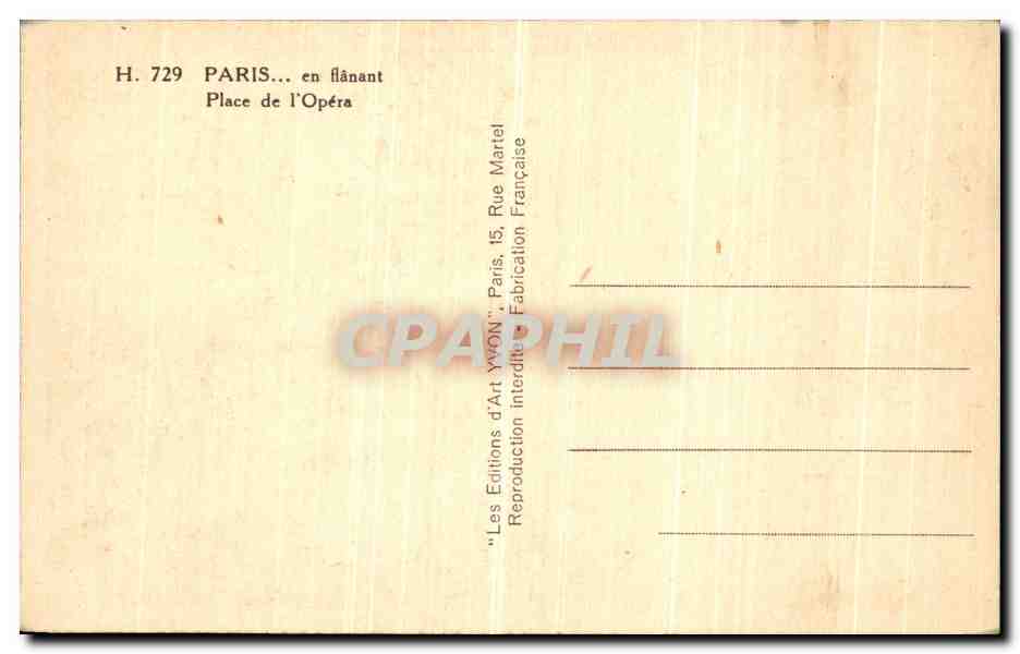 CPA Paris en flanant Place de l Opera — Rückseite