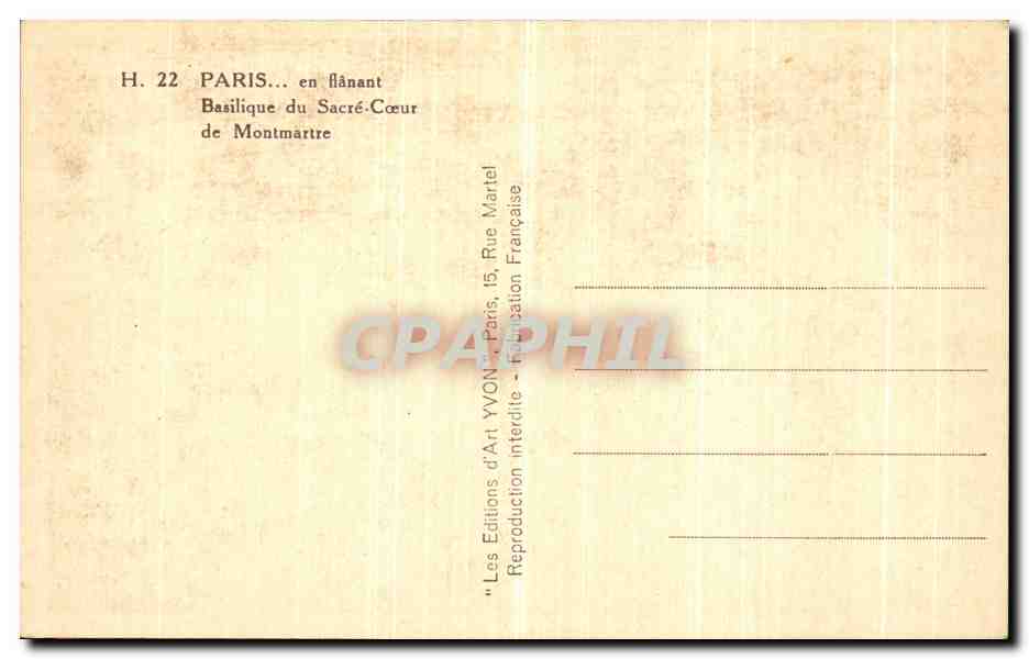 CPA Paris en flanant Basilique du Sacre Coeur de Montmartre — Rückseite