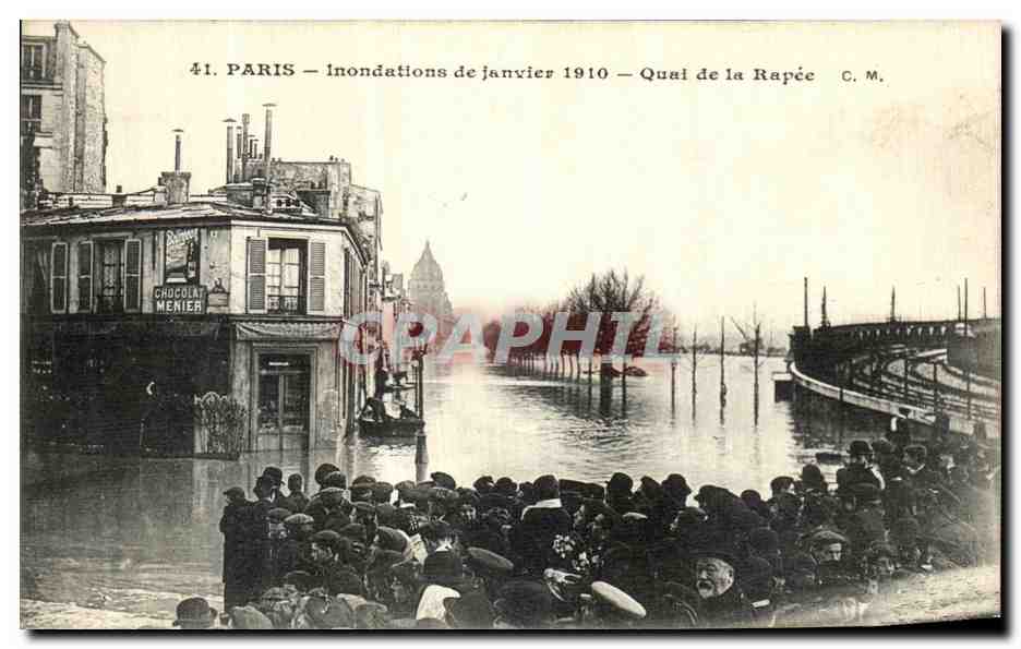 CPA Paris Inendations de Janvier 1910 Quai de la Rapee