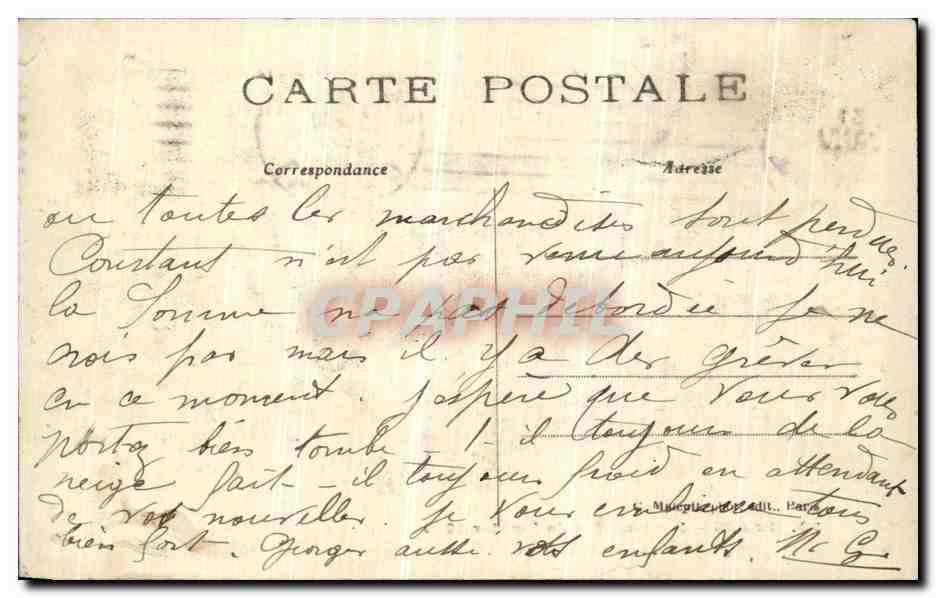 Paris — Inondations de janvier 1910 — La rue de Seine — C.M. — Rückseite