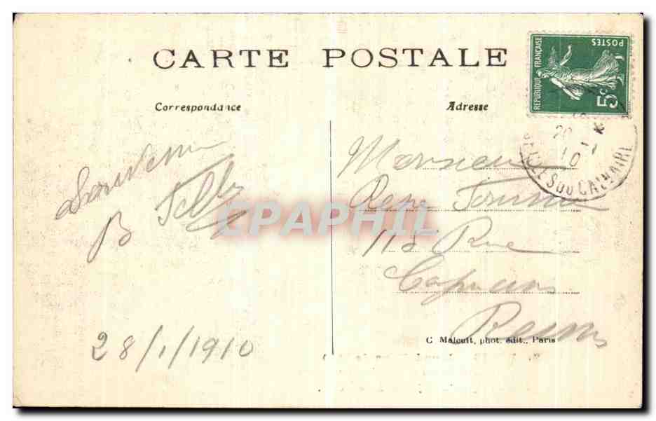CPA Paris Inondations de Periode du 22 au 26 Janvier 1910 Sauvetage d une Jeune Fille — Rückseite