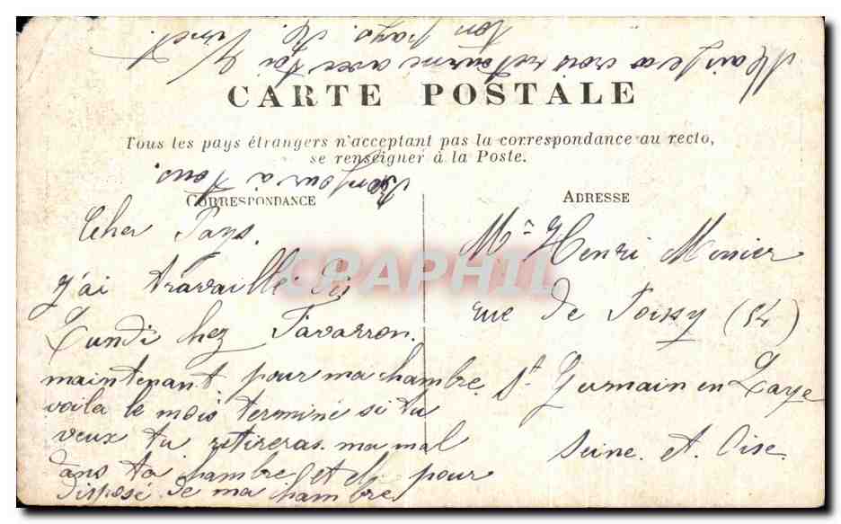 Paris inondé — Janvier 1910 — Epaves de bateaux emportés par la crue — J.C. — Rückseite