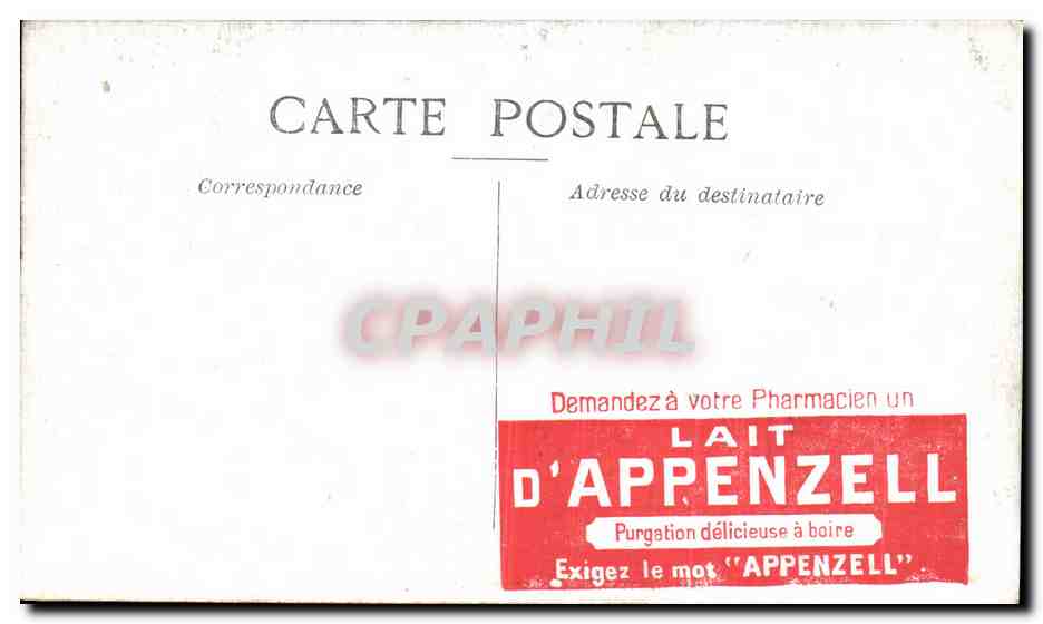 CPA Paris Inonde Boulevard Haussmann Publicite Lait d Appenzell — Rückseite