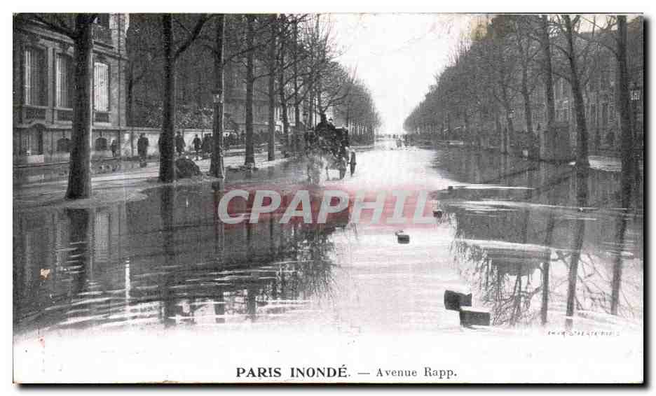 CPA Paris Inonde Avenue Rapp Publicite Lait d Appenzell