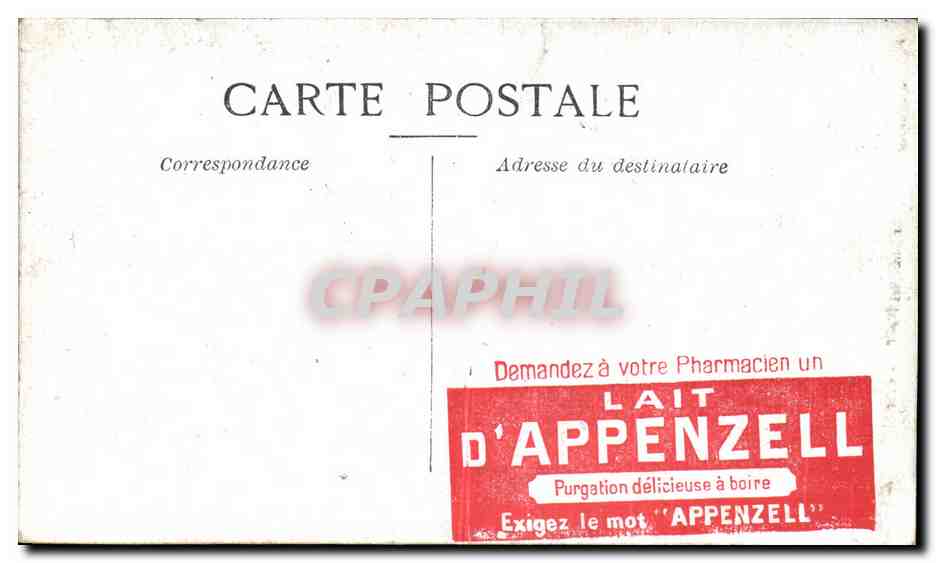 CPA Paris Inonde Avenue Rapp Publicite Lait d Appenzell — Rückseite