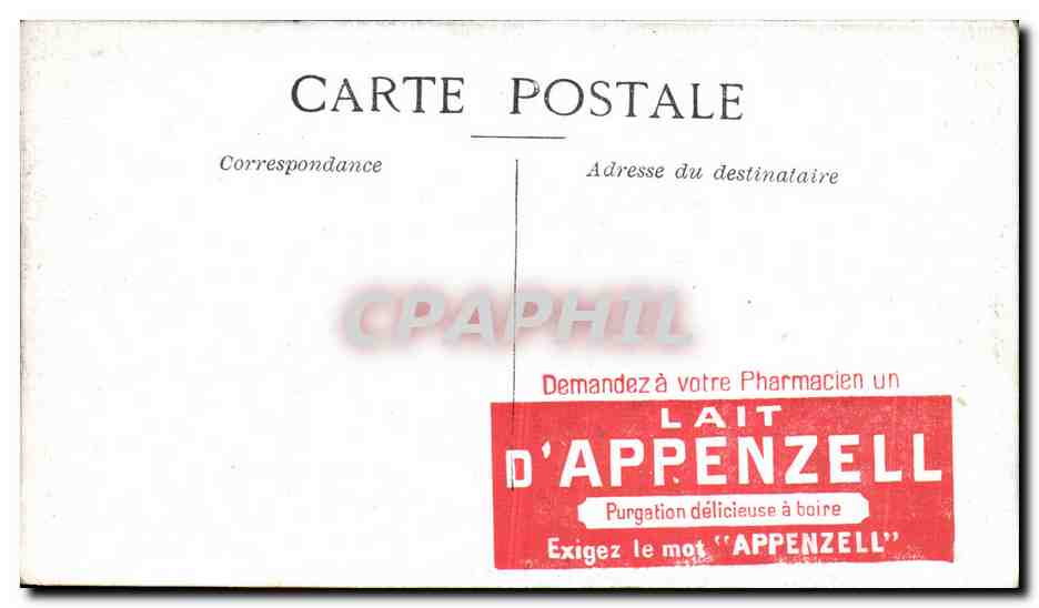 CPA Paris Inonde Place du Palais Bourbon Publicite Lait d Appenzell — Rückseite