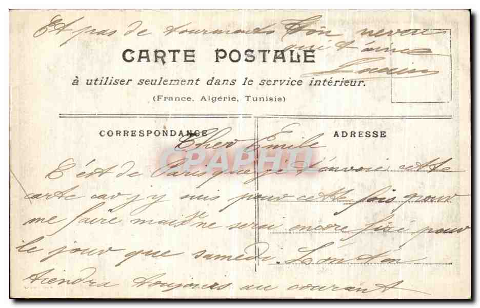 CPA Paris Inonde Rue de Lille Publicite Lait d Appenzell — Rückseite