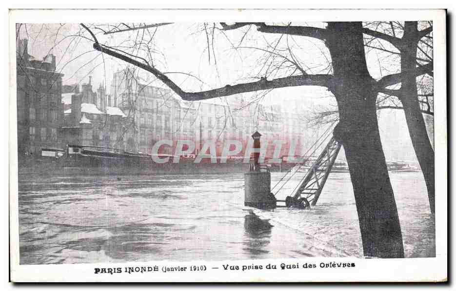 CPA Paris Inonde Vue Prise du Quai des Orfevres