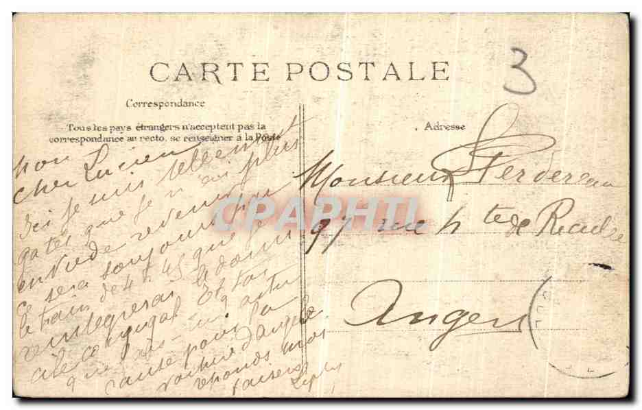 Überschwemmung der Seine — M. Fallières, M. Briand, M. Millerand, M. Lépine und M. Coutant, Abgeordneter, Bürgermeister von Ivry, in einem Kahn — Verleger E.D. n°148 — Rückseite