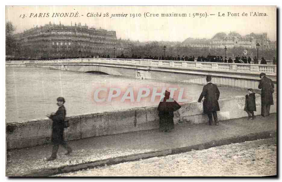 CPA Paris Inonde Le Pont de l Alma