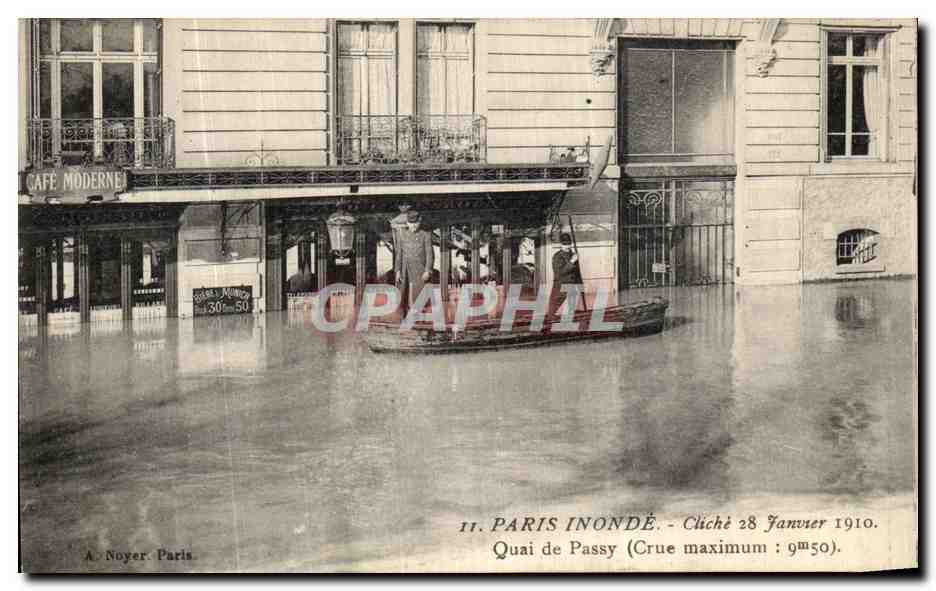 CPA Paris Inonde Quai de Passy