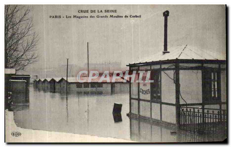 Crue de la Seine — Paris - Les Magasins des Grands Moulins de Corbeil — Éditeur ELD