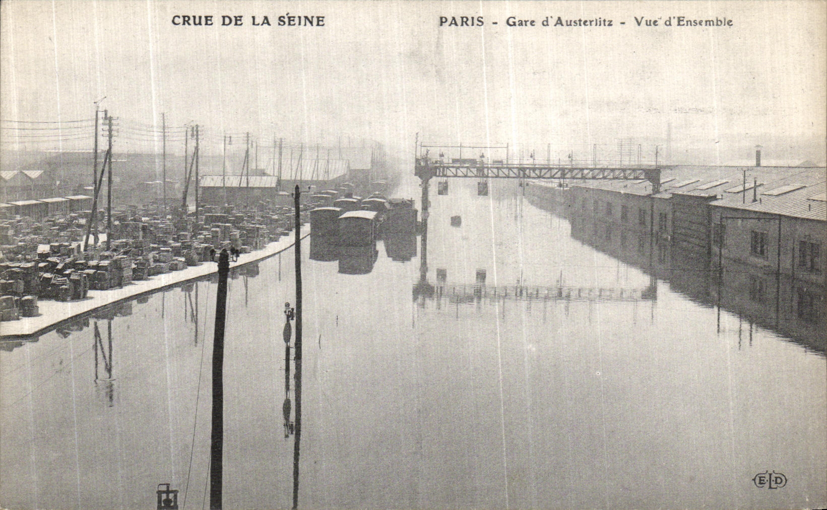 Überschwemmung der Seine — Paris - Bahnhof Austerlitz - Gesamtansicht — E.D.