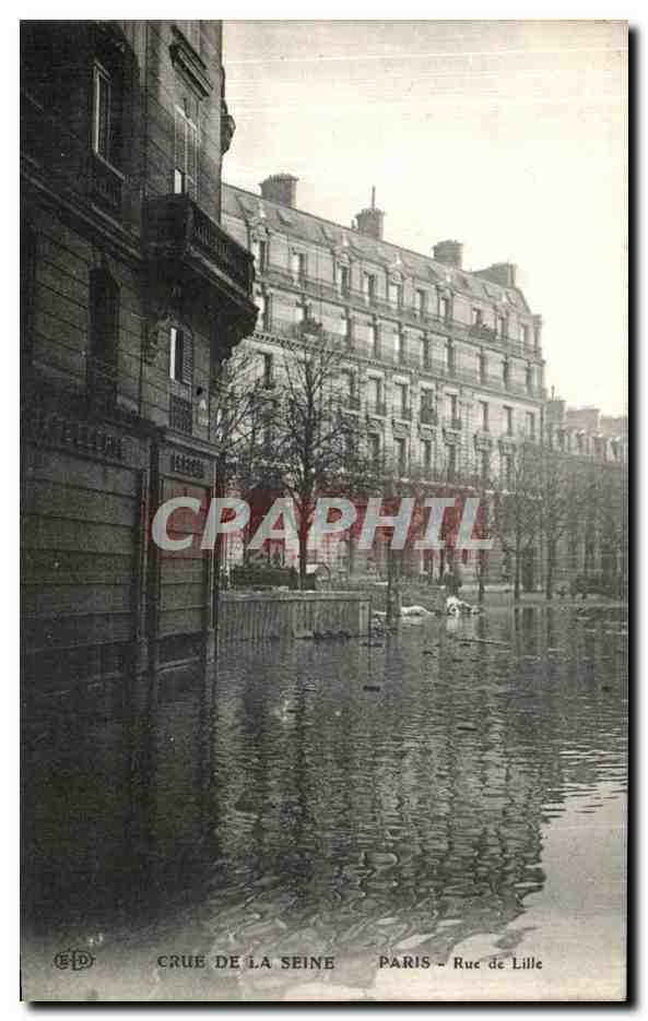 CPA Paris Crue De la Seine Rue de Lille