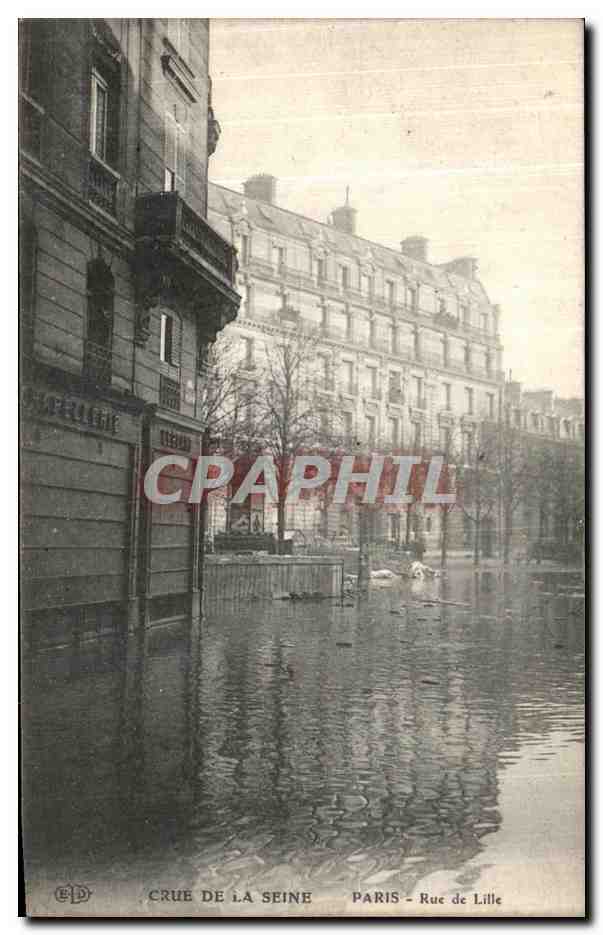 CPA Paris Crue De la Seine Rue de Lille