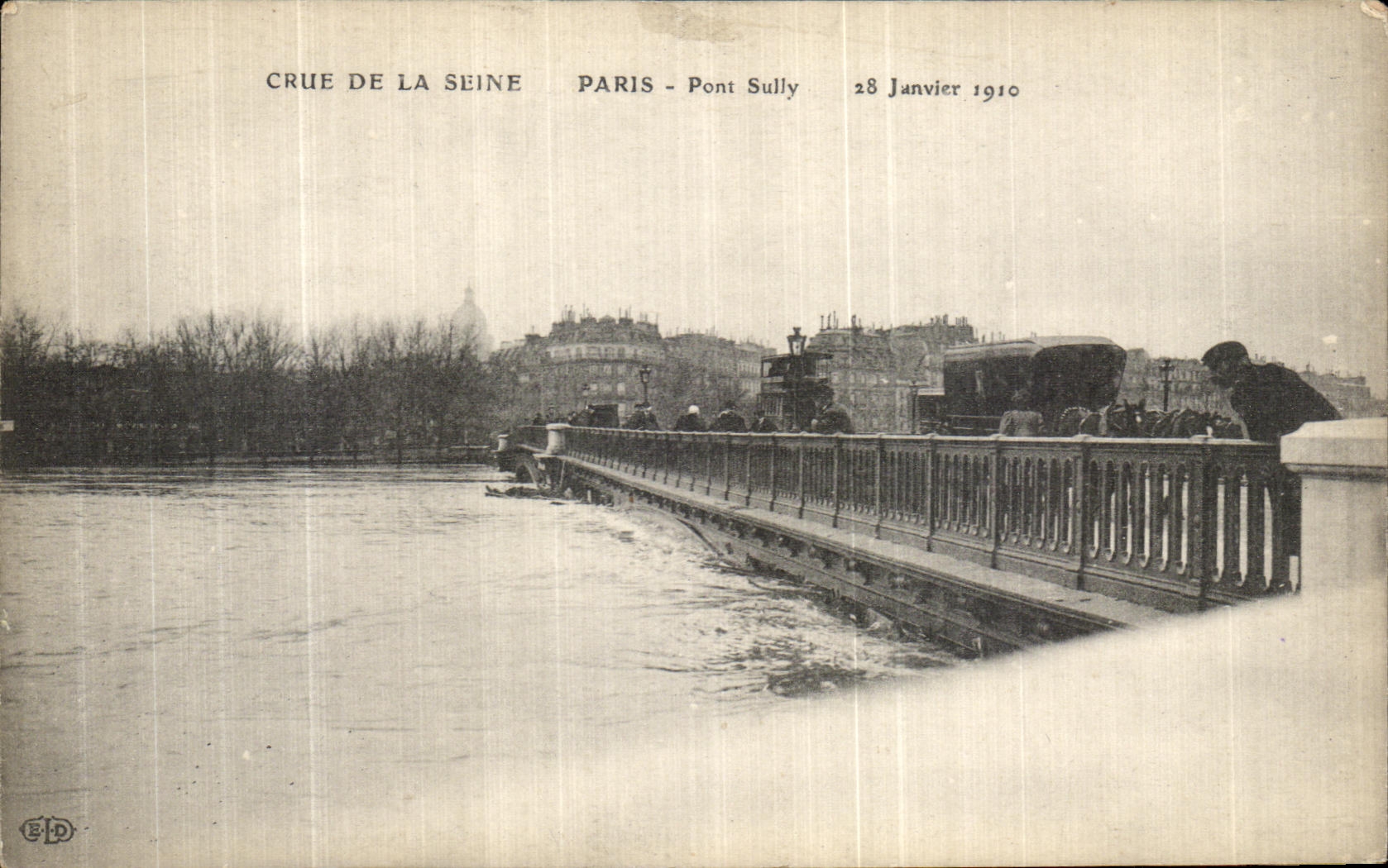 Crue de la Seine — Paris - Pont Sully — 28 Janvier 1910 — E.P.D.