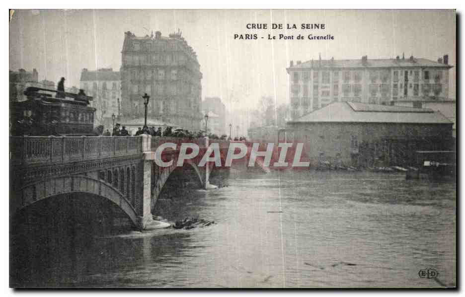 Crue de la Seine — Paris - Le Pont de Grenelle — Éditeur ELD