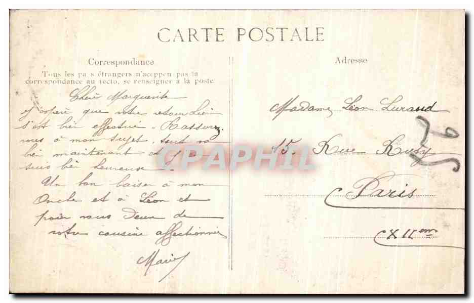 Crue de la Seine — Paris - L'Estacade — 28 Janvier 1910 — Rückseite