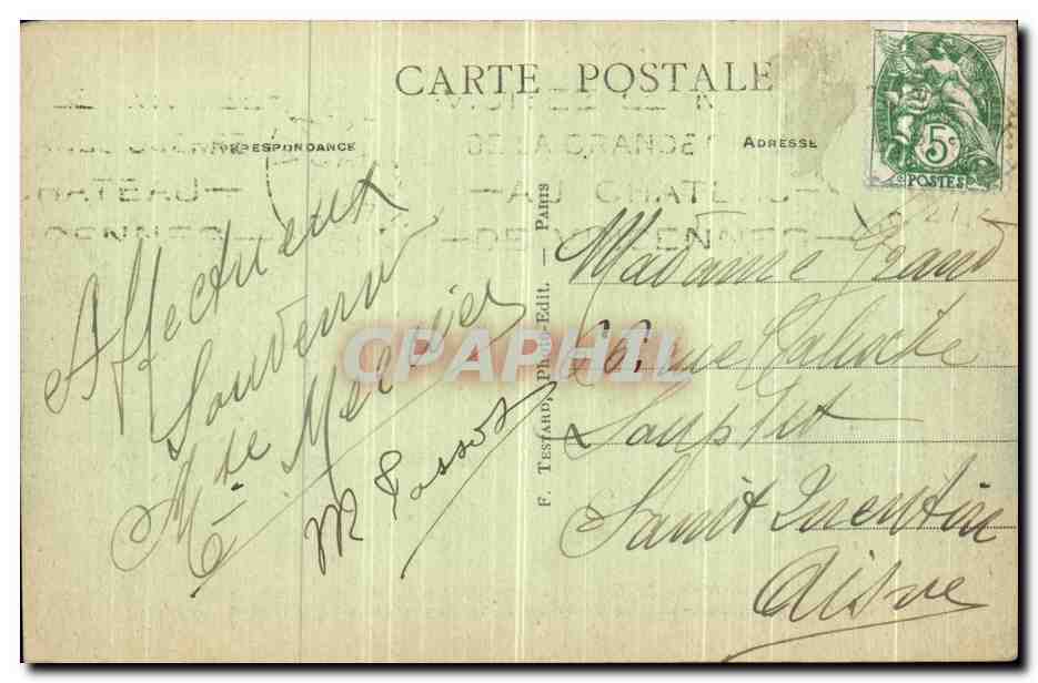 CPA Vincennes Cour du Chateau Pavillon du Roi Casernement du Bataillon des Chasseurs — Rückseite