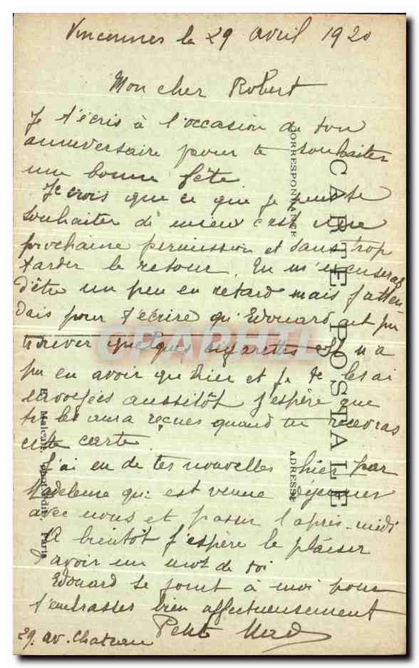 Vincennes — Intérieur du Fort, La Chapelle et la Porte principale — E.M. n°4502 — Verso