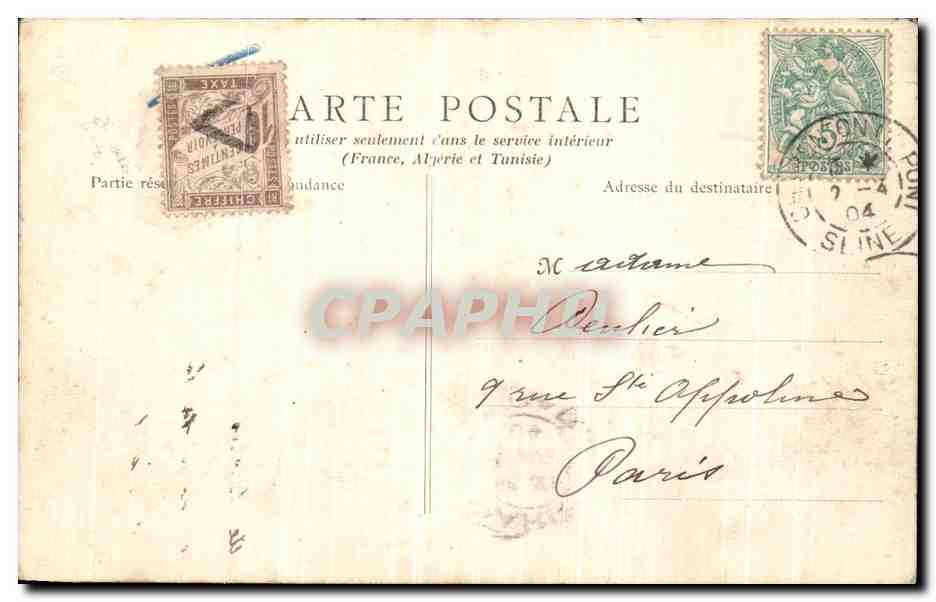 CPA Bois de Vincennes Grotte du lac Daumesnil — Rückseite