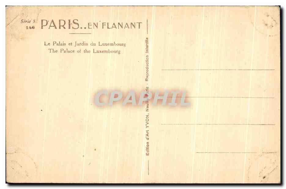 CPA Paris En Flanant Le Palais et Jardin du Luxembourg — Verso